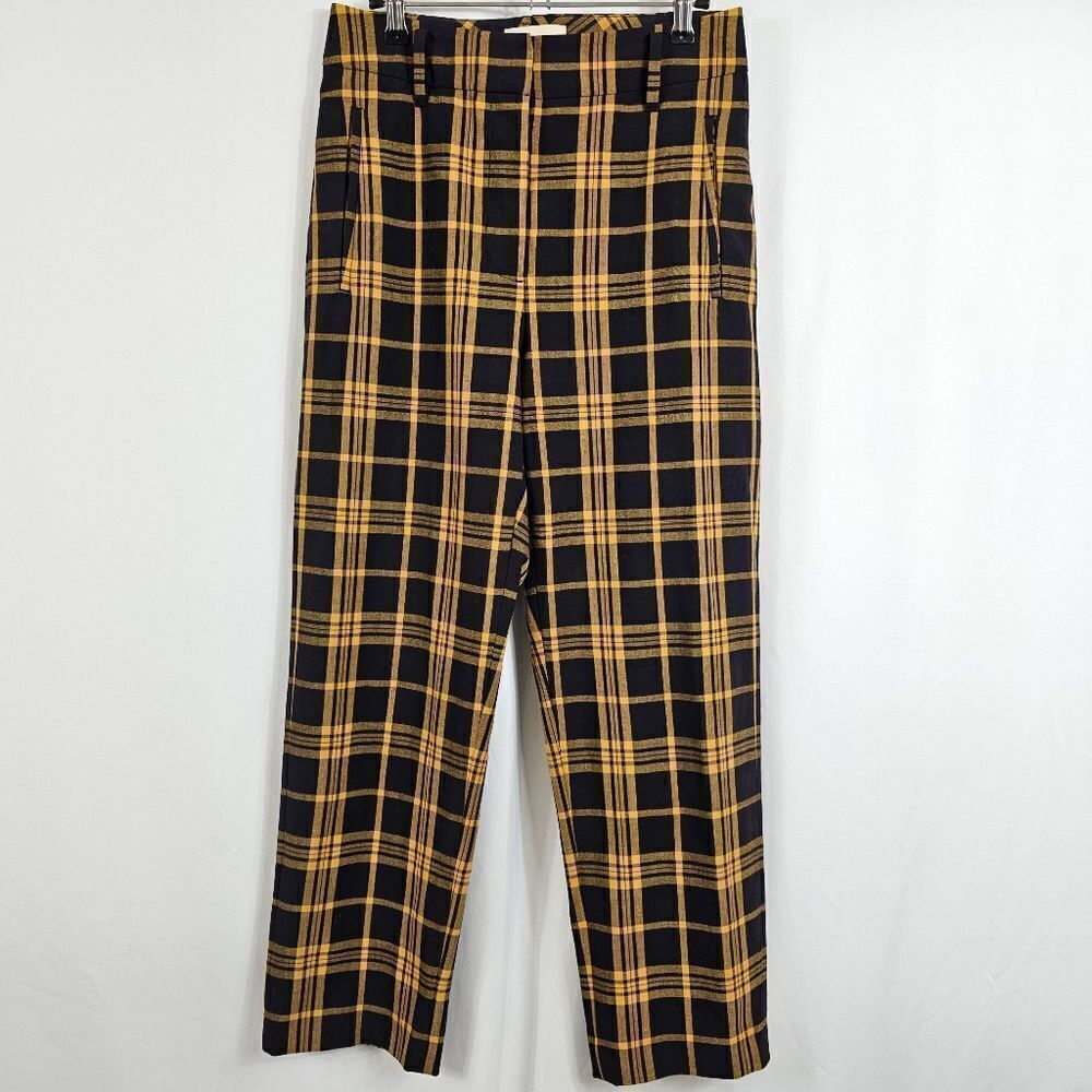 Aritzia Wilfred Trouser Pants in Yellow Plaid - Size 6